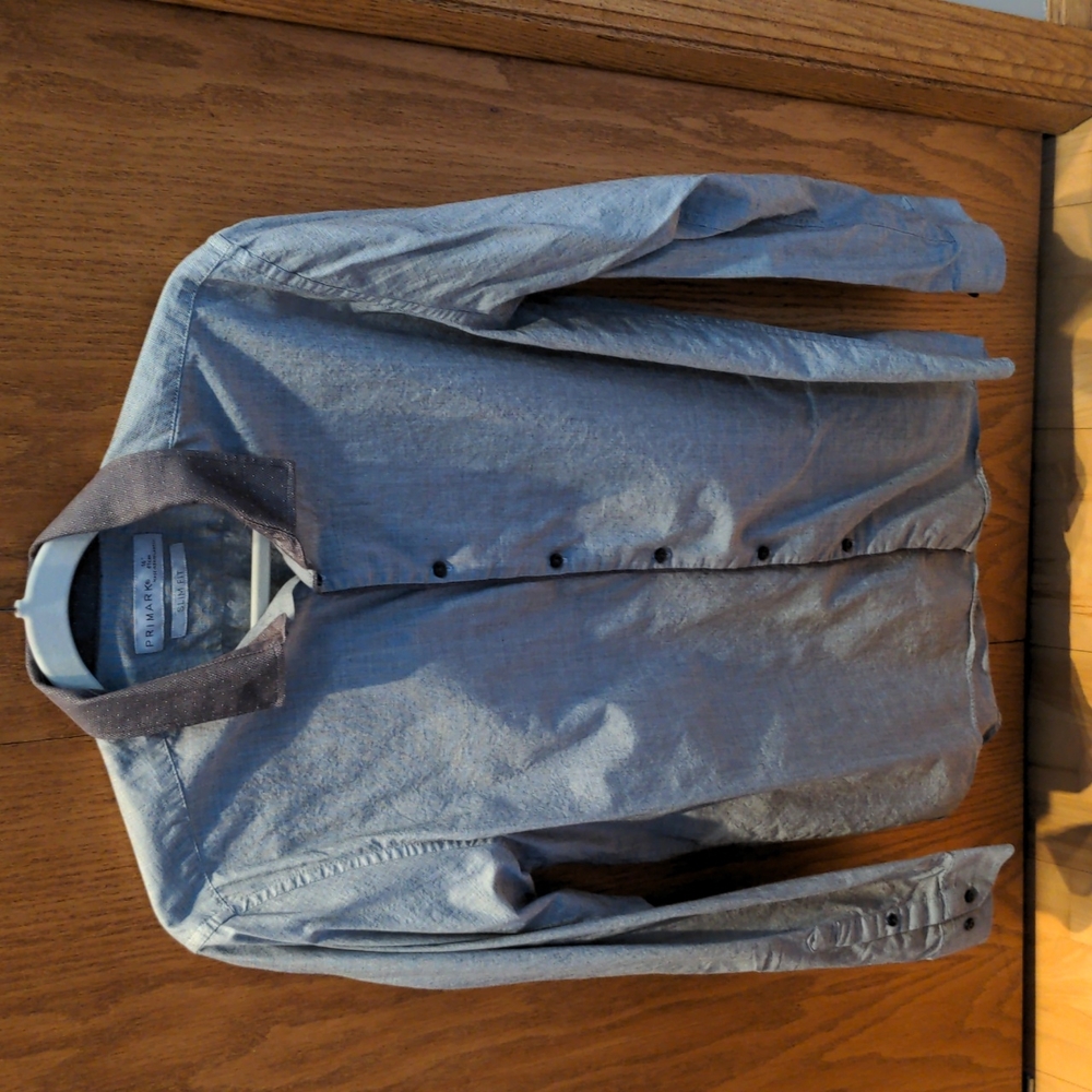 Two-toned grey, slim fit, oxford, dress shirt